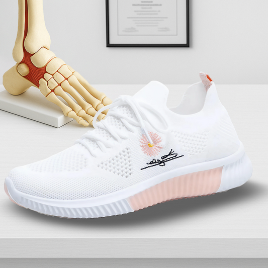 MS | Women's White Blossom Orthopedic Sneakers